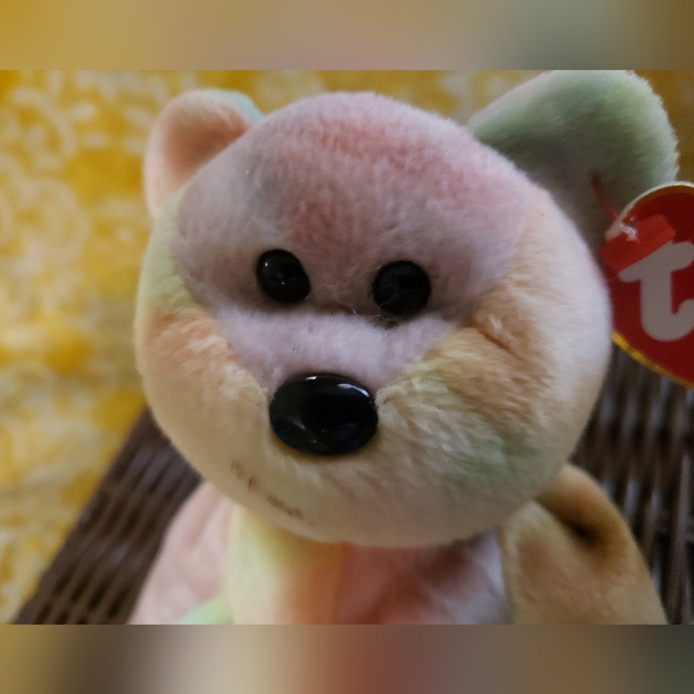 🧸 RARE Ty Beanie Baby PEACE Bears SET (2) - Tie Dye VINTAGE 1996 w/Tags! PEACE! - Picture 3 of 11